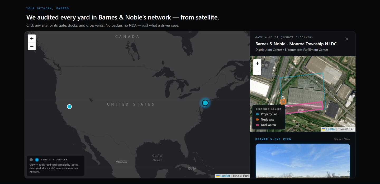 Live YardFlow network map of the Barnes & Noble network